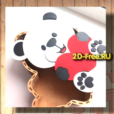 Шкатулка мишка 2D