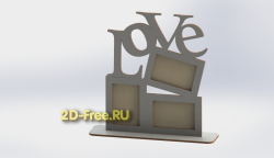 Фоторамка Любовь 2D макет для лазерной резки