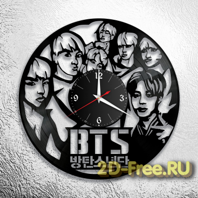 Часы из пластинки Зарубежная музыка BTS 3