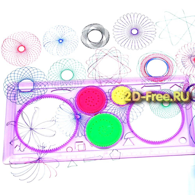Спинограф из дерева 2D макет для лазерной резки