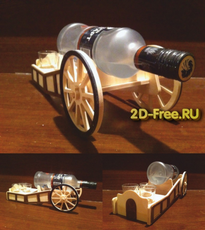 Минибар пушка с рюмками