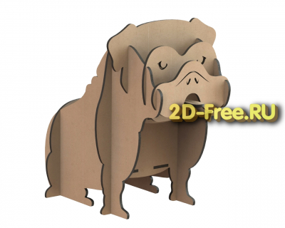 Собака 2D макет для лазерной резки