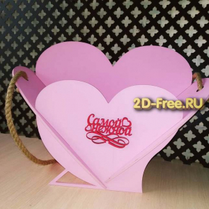 Корзинка в виде сердечка макет cdr