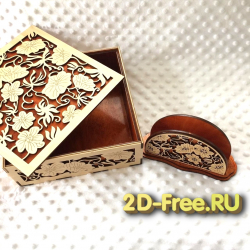 Шкатулка 2D макет для лазерной резки