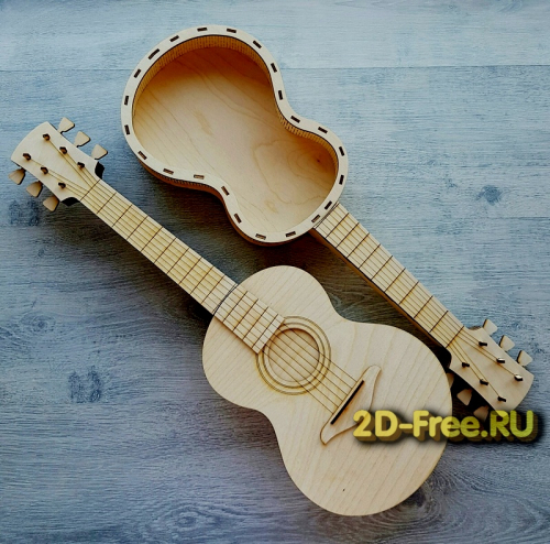 Шкатулка гитара для лазерной резки 04