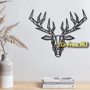 Панно голова оленя dxf