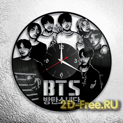 Часы из пластинки Зарубежная музыка BTS 2
