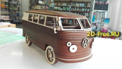 Машина VW CAMPER VAN макет для лазерной резки