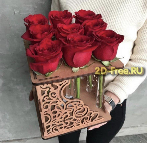 Подставка под колбы с цветами макет