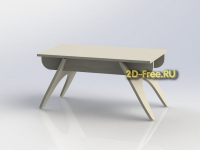Мини стол на косых ножках 300х600 чертеж