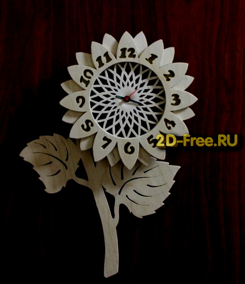 Часы подсолнух макет 104 формат cdr