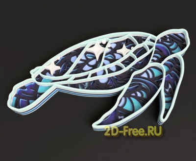 Черепаха 2D макет для лазерной резки