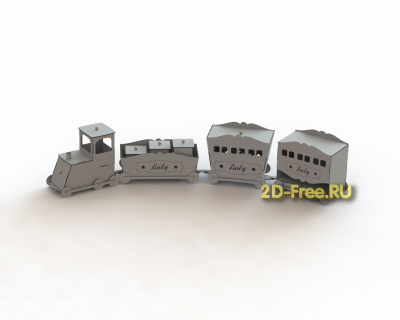 Паровоз подарками 2D макет