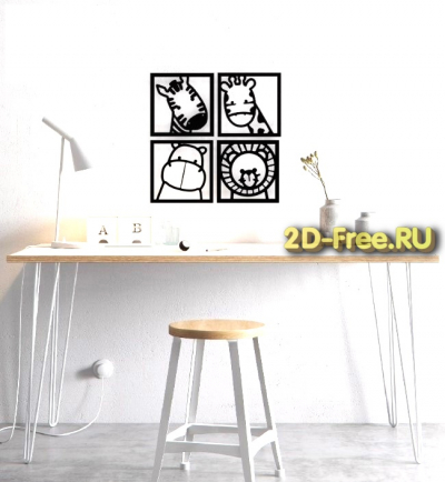 Панно в детскую 2D макет для лазерной резки 3