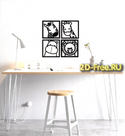Панно в детскую 2D макет для лазерной резки 3