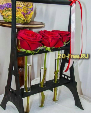 Подставка под три колбы с цветами cdr