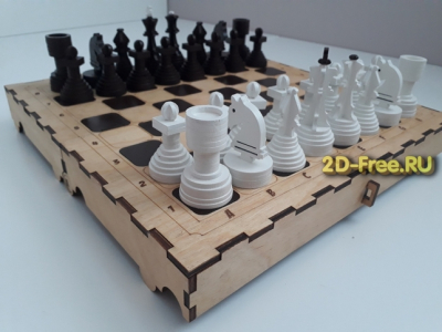 Шахматная доска макет dxf