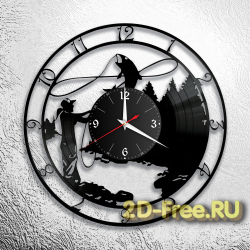 Часы на пластинке рыбалка 8