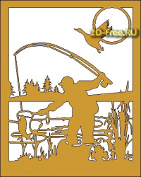 Панно рыбак cdr файл