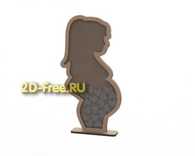 Беременная с сердечками 2D макет