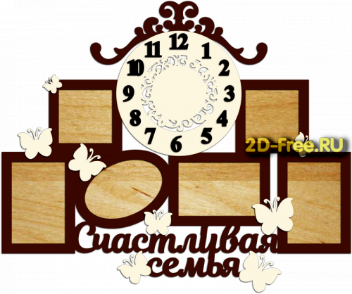 Часы с фоторамкой макет 34