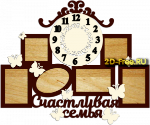 Часы с фоторамкой макет 34