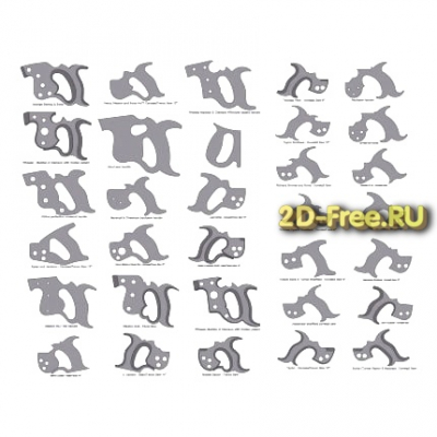 Шаблоны ручек для пилы 2D макет для лазерной резки