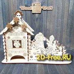 Новогодний чайный домик 2D макет