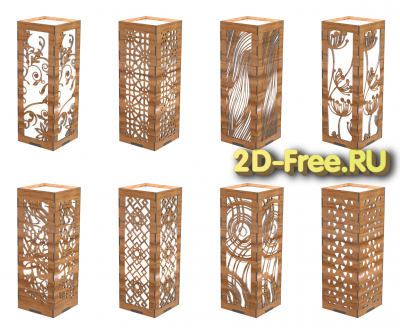 Фонарики коробочки основа 2D макет