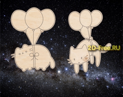 Кошки на шариках формат cdr