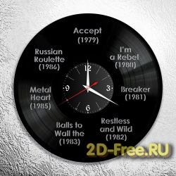 Часы из пластинки Зарубежная музыка Accept new
