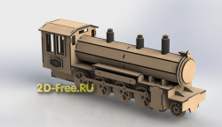 Локомотив 2D макет для лазерной резки
