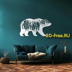 Медведь интерьерное панно