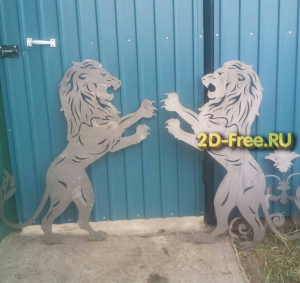 Львы макет для лазерной резки