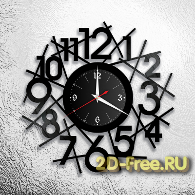Часы на пластинке цифры #7