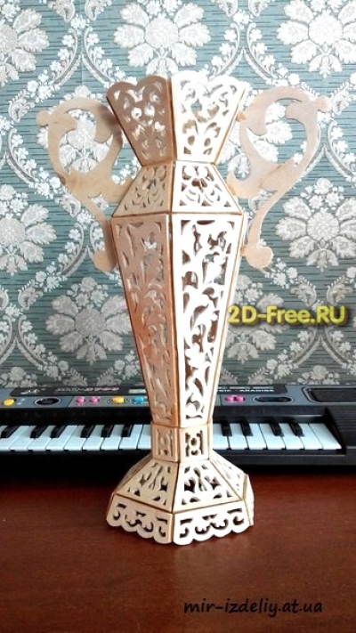 Ваза для цветов 2D макет для лазерной резки