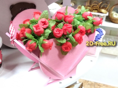Заготовка из сердечек по букет