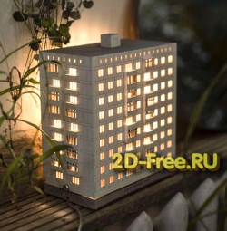 Дом панелька 2D макет для лазерной резки