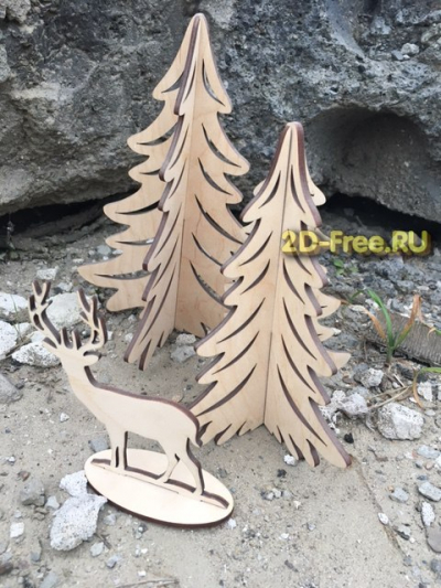 Елка к новому году для резки на лазерном станке
