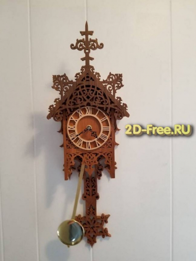 Часы с маятником резные макет