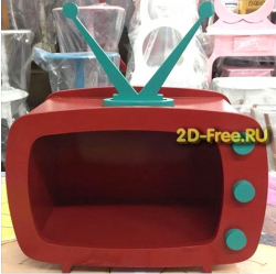 Винтажный телевизор 2D макет