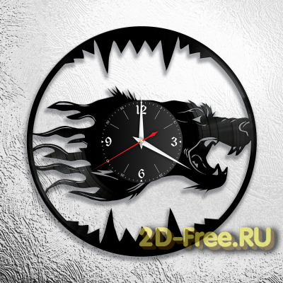 Часы на пластинке волк 2