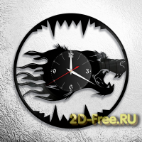 Часы на пластинке волк 2