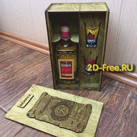 Коробка с рюмками под Omega 0,7л