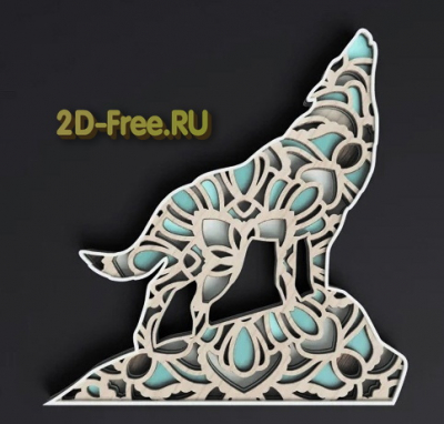 Волк 2D макет для лазерной резки