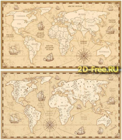 Старая карта мира для лазерной резки