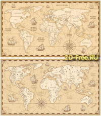 Старая карта мира для лазерной резки