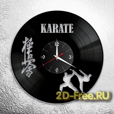 Часы на пластинке спорт каратэ 2