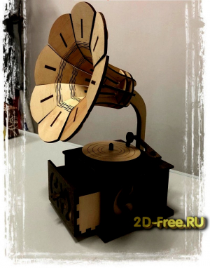 Шкатулка грамофон для лазерной резки 05