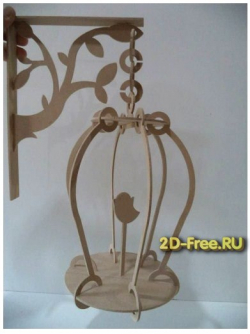 Птичка в клетке 2D макет